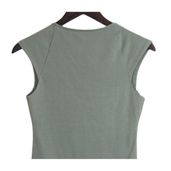 J. Crew Women's Squareneck Cap Sleeve Stretch Top Green Size Small NWT - Picture 3 of 9